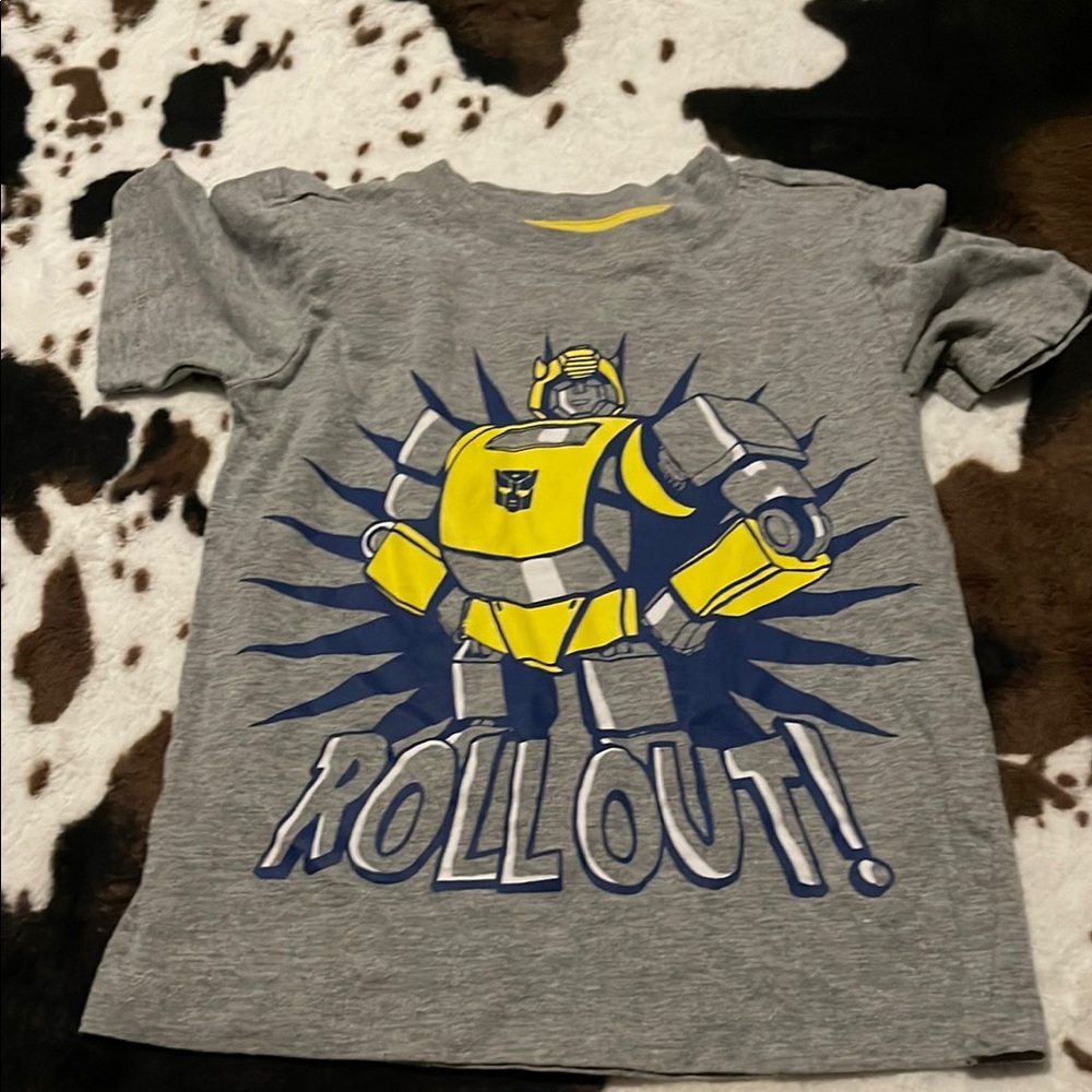 Gray and Yellow Short Sleeve Tee with Fun Graphic